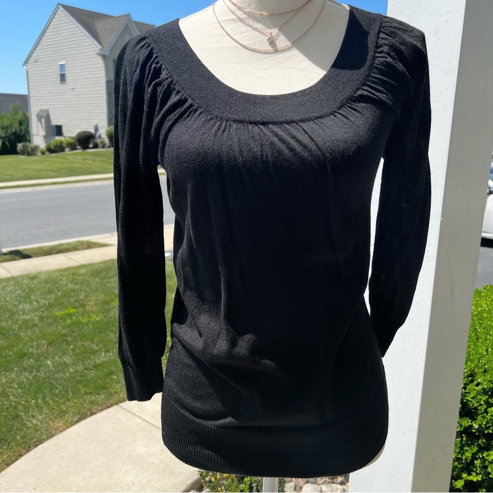 The Limited Black 3/4 Sleeve Light Sweater Top Women’s XS